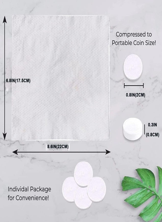 Coldcool 100 PCS Canned Compressed Face Towels,Compressed towels for travel,Disposable Napkins Mini Magic Coin Tissues Portable for Camping Home,Beauty Travel,Sports Outdoor. - Image 2